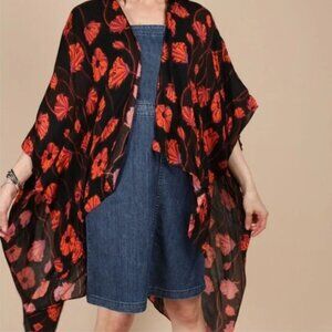 Free People Poppy Field High-Low Kimono